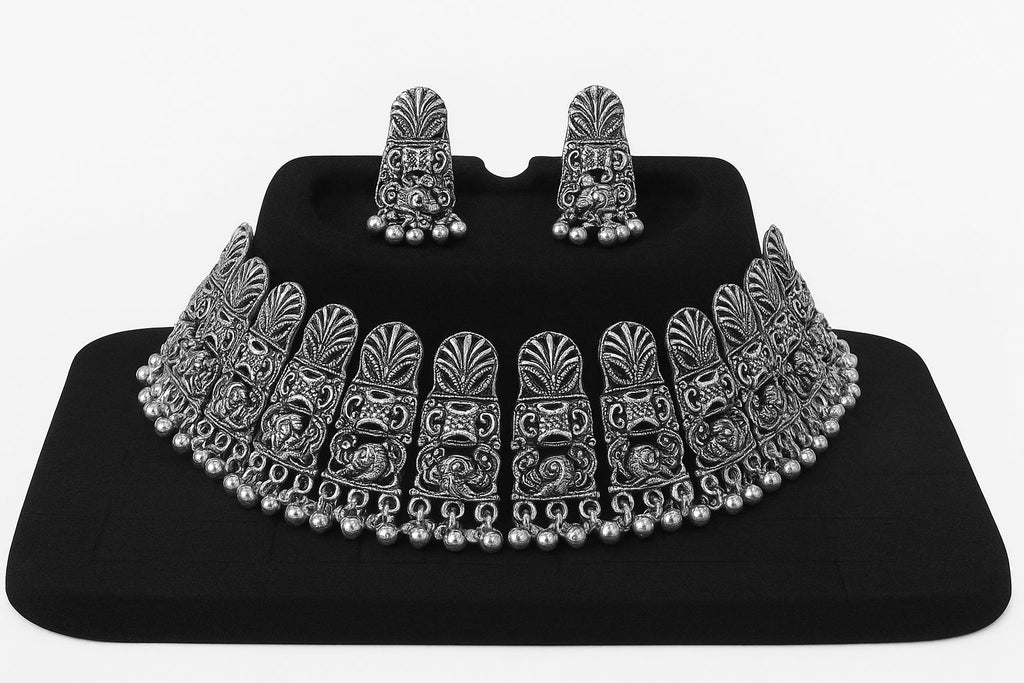 Royal Heritage Oxidised Choker Set