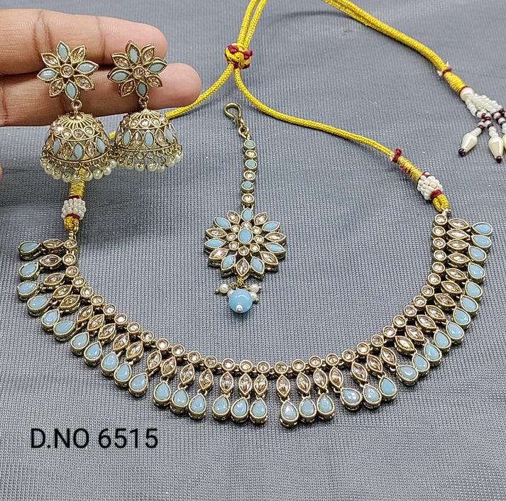 Polki Mehandi Necklace Set Sku 6515 B2
