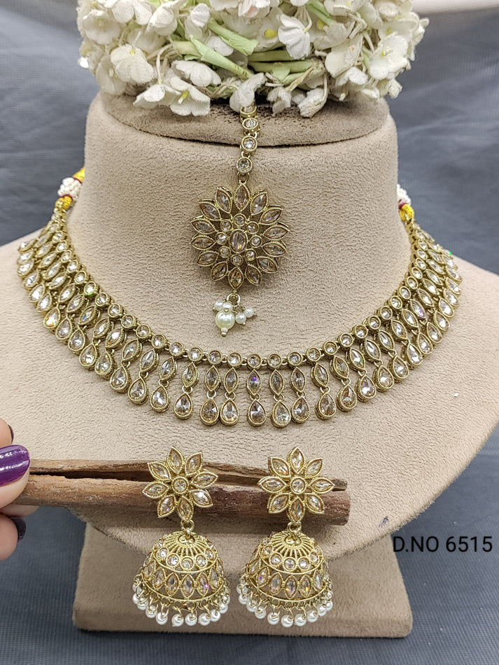 Polki Mehandi Necklace Set Sku 6515 B2