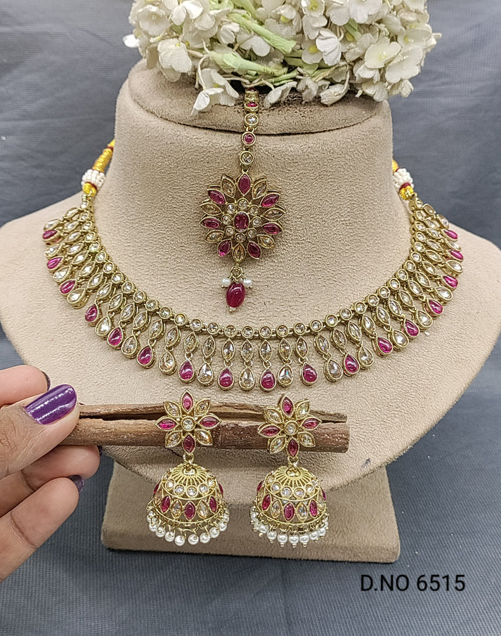 Polki Mehandi Necklace Set Sku 6515 B2
