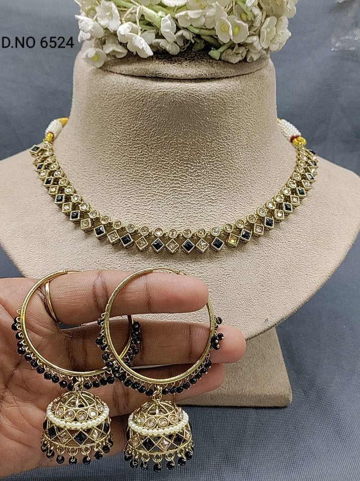 Polki Mehandi Necklace Set Sku 6524 B/8