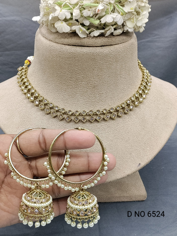 Polki Mehandi Necklace Set Sku 6524 B/8