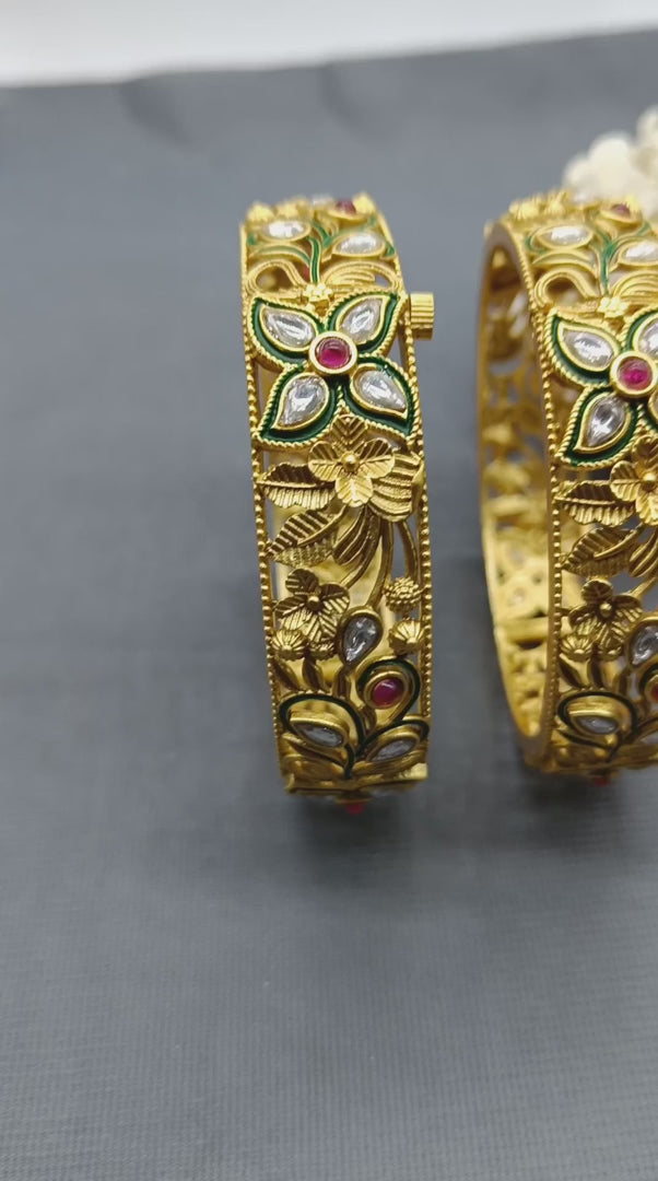 Antique Golden Bangles Sku 3048 D2