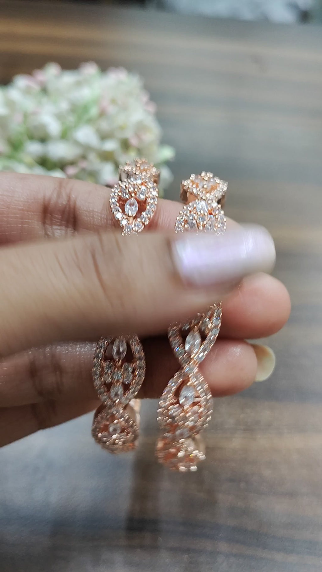 Cz ad Bangles Rosegold Sku-5006 C4