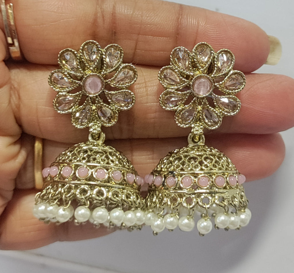 Polki Mehandi Jhumki Earring Sku 997 A3
