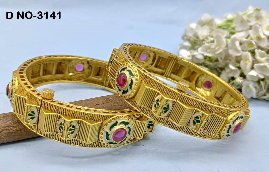 Antique Golden Bangles Sku-3141 D2