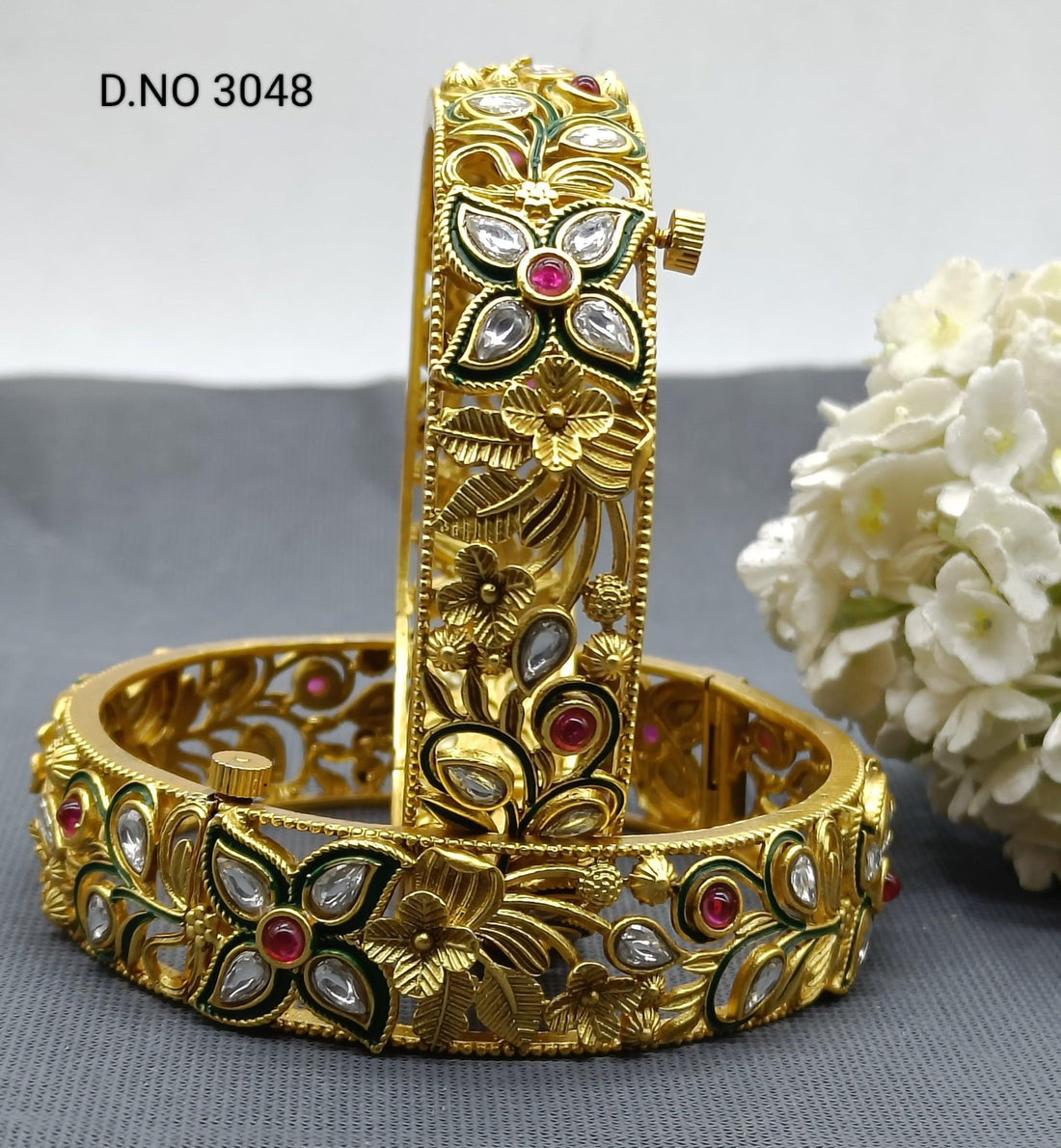 Antique Golden Bangles Sku 3048 D2