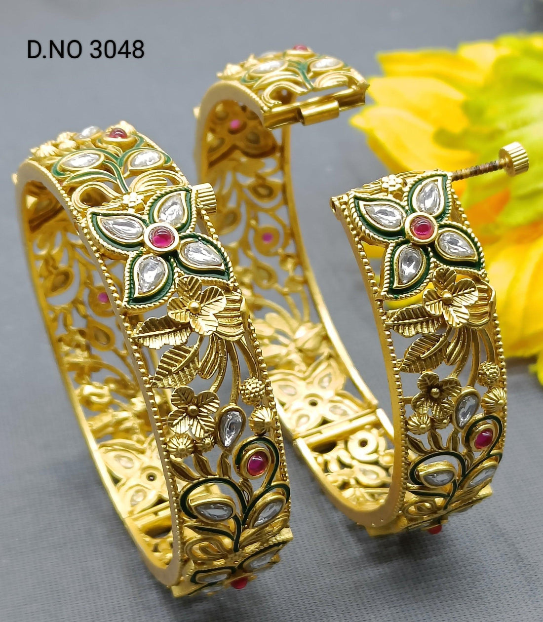 Antique Golden Bangles Sku 3048 D2