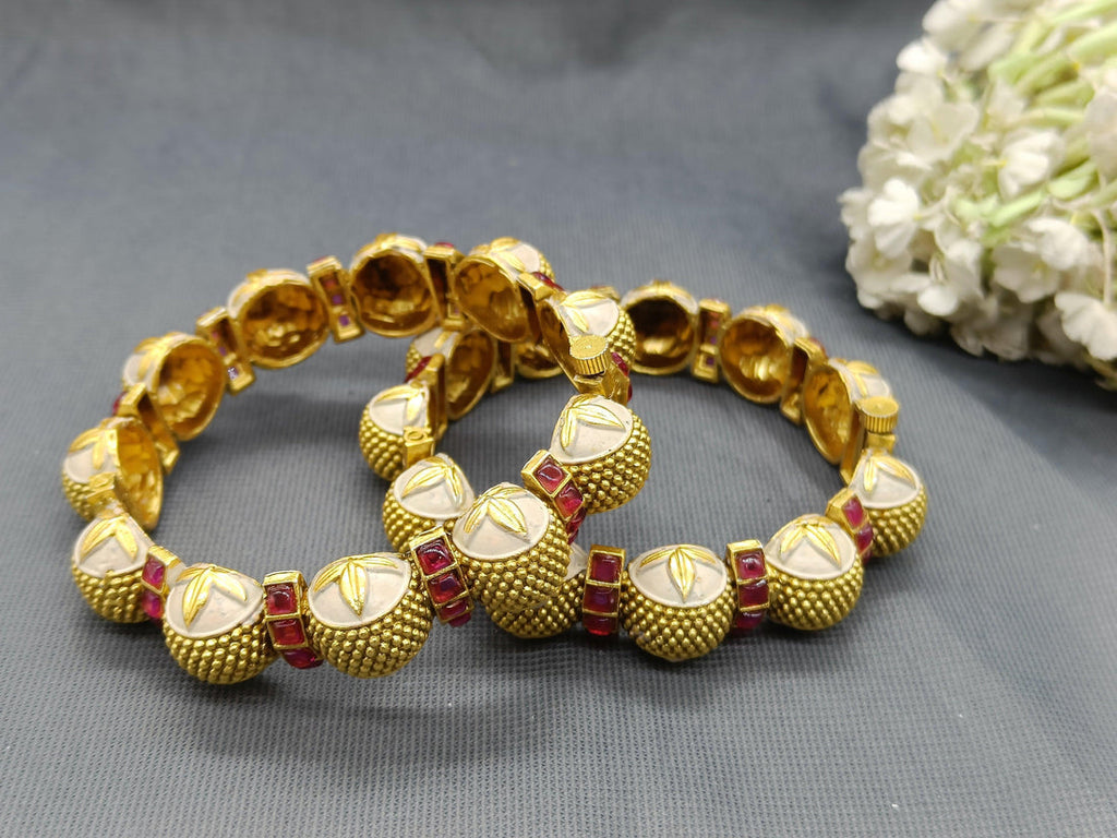Antique Golden Bangles Sku-3055 D2