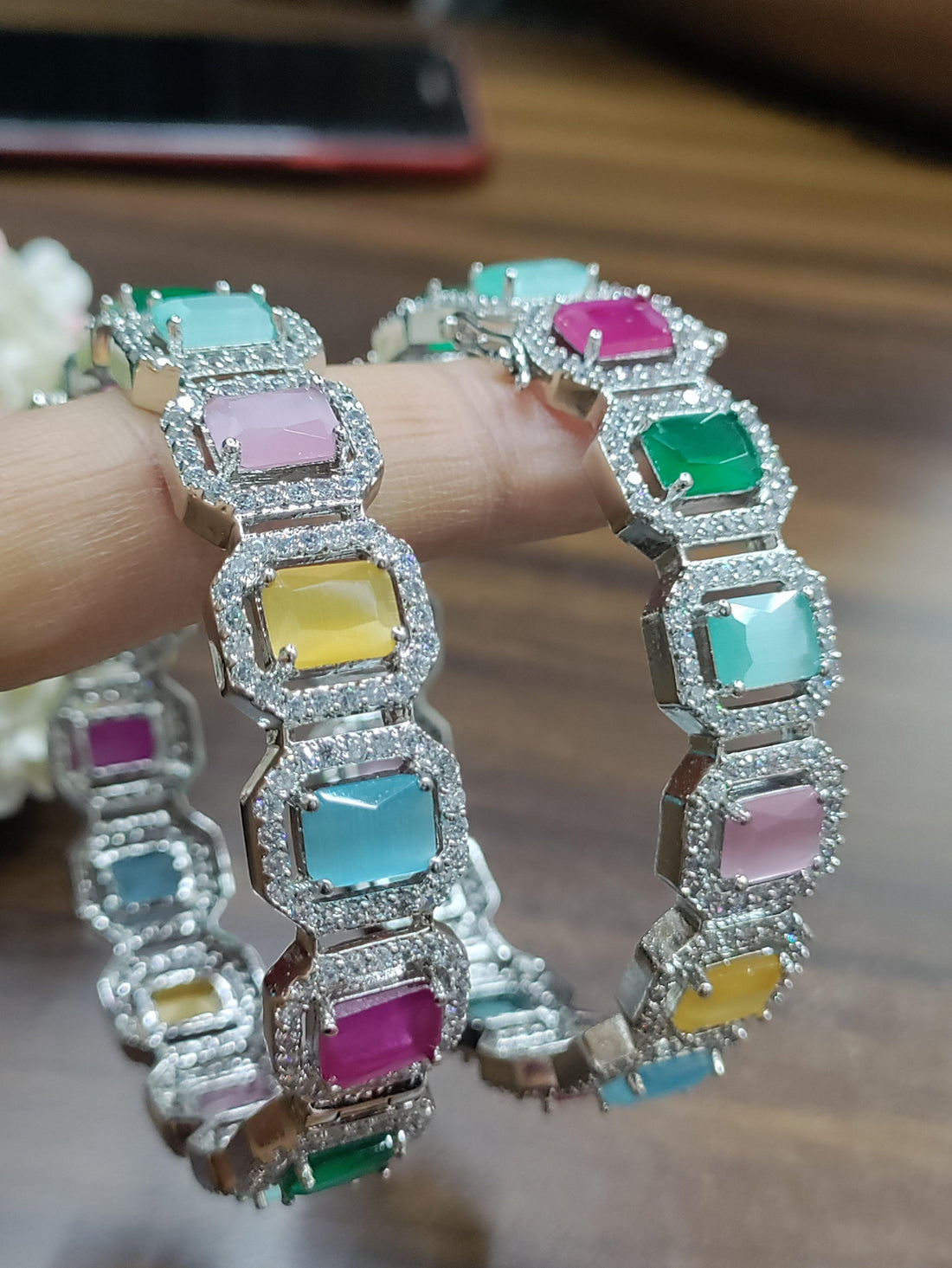 Cz ad Bangles Rodium -8678 C4