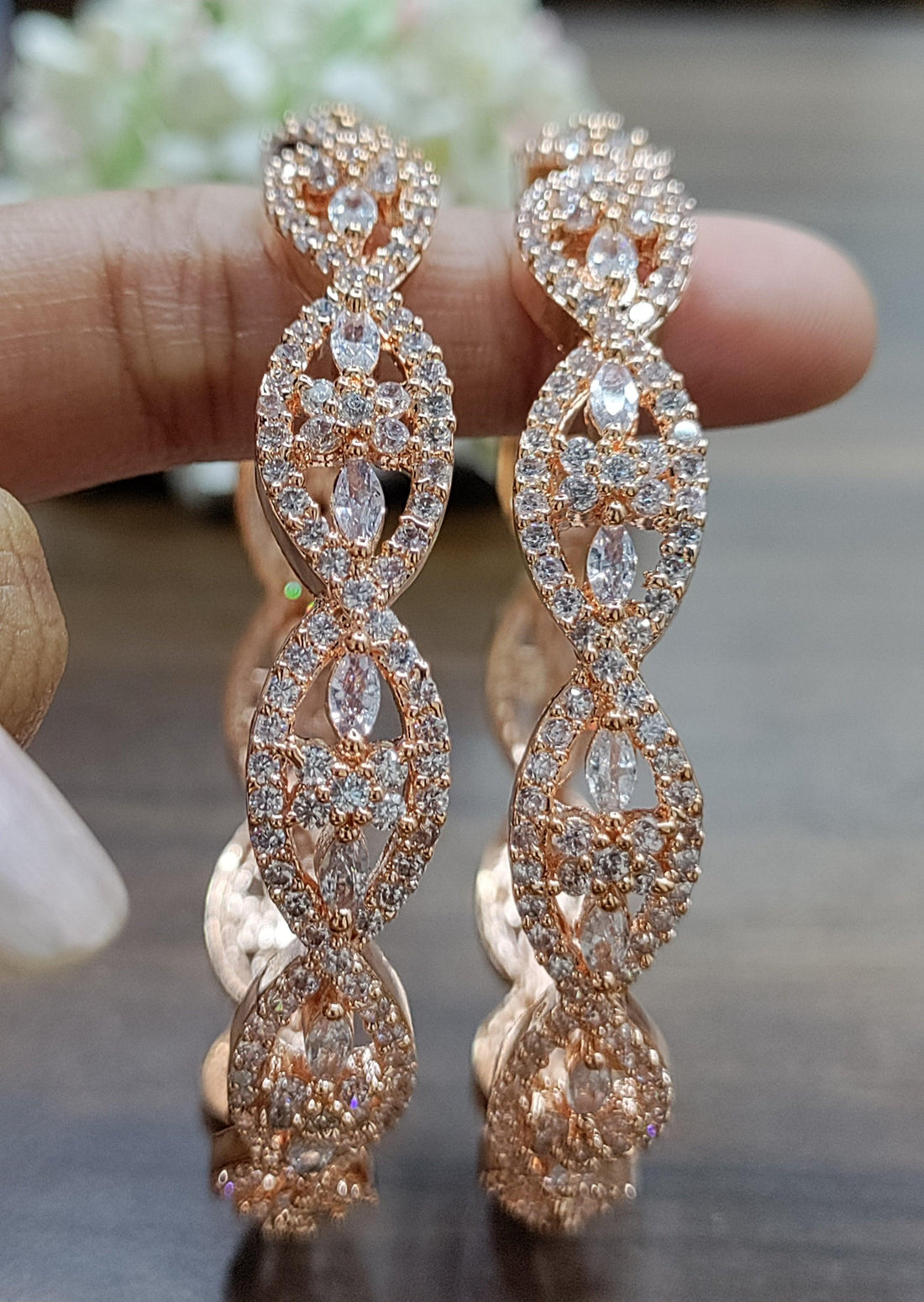 Cz ad Bangles Rosegold Sku-5006 C4