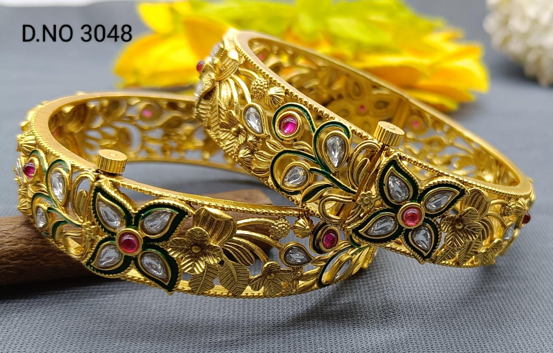 Antique Golden Bangles Sku 3048 D2
