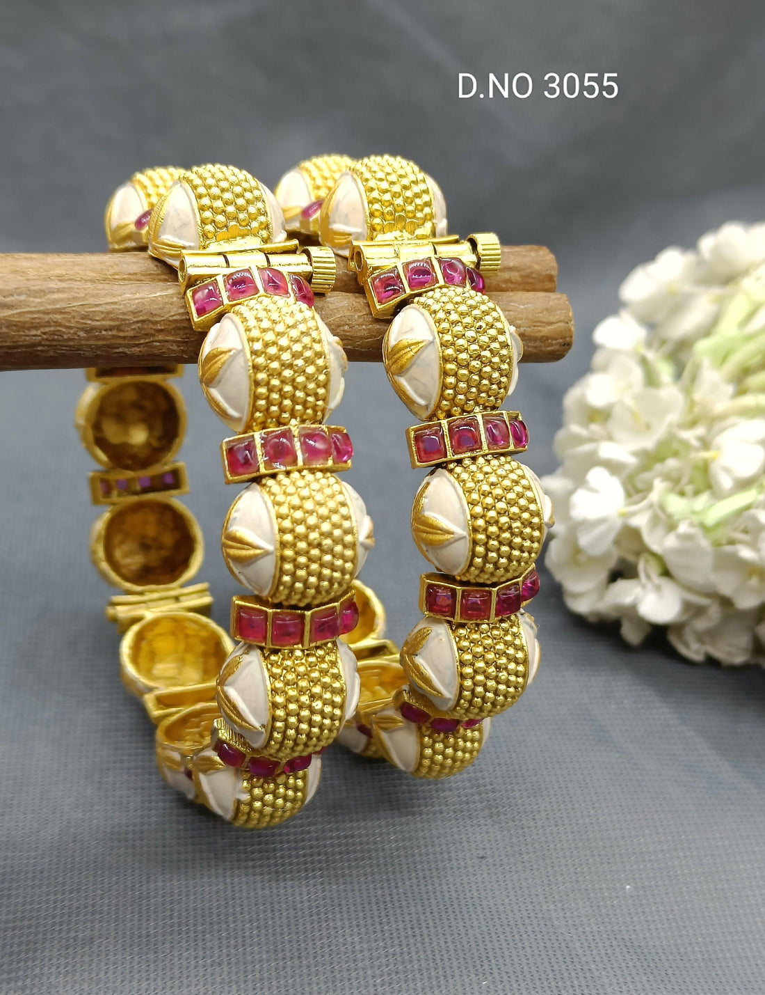 Antique Golden Bangles Sku-3055 D2