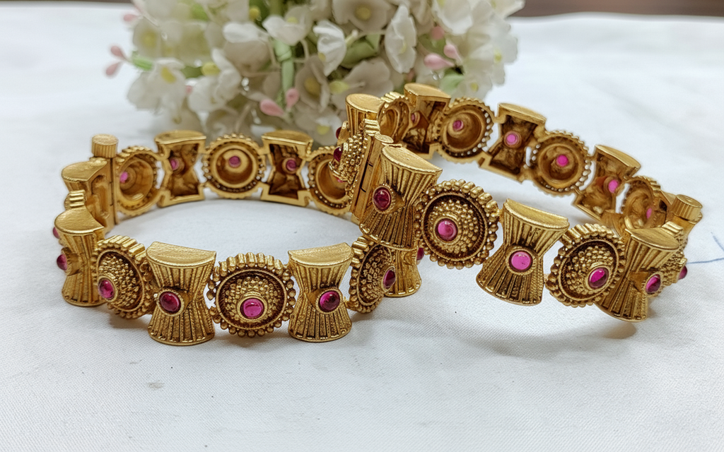 Antique Golden Bangles Sku-3040 D2